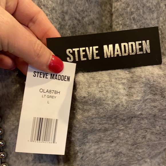 Steve Madden studded midi winter dress coat soft wool blend comfy & chic - Picture 14 of 14